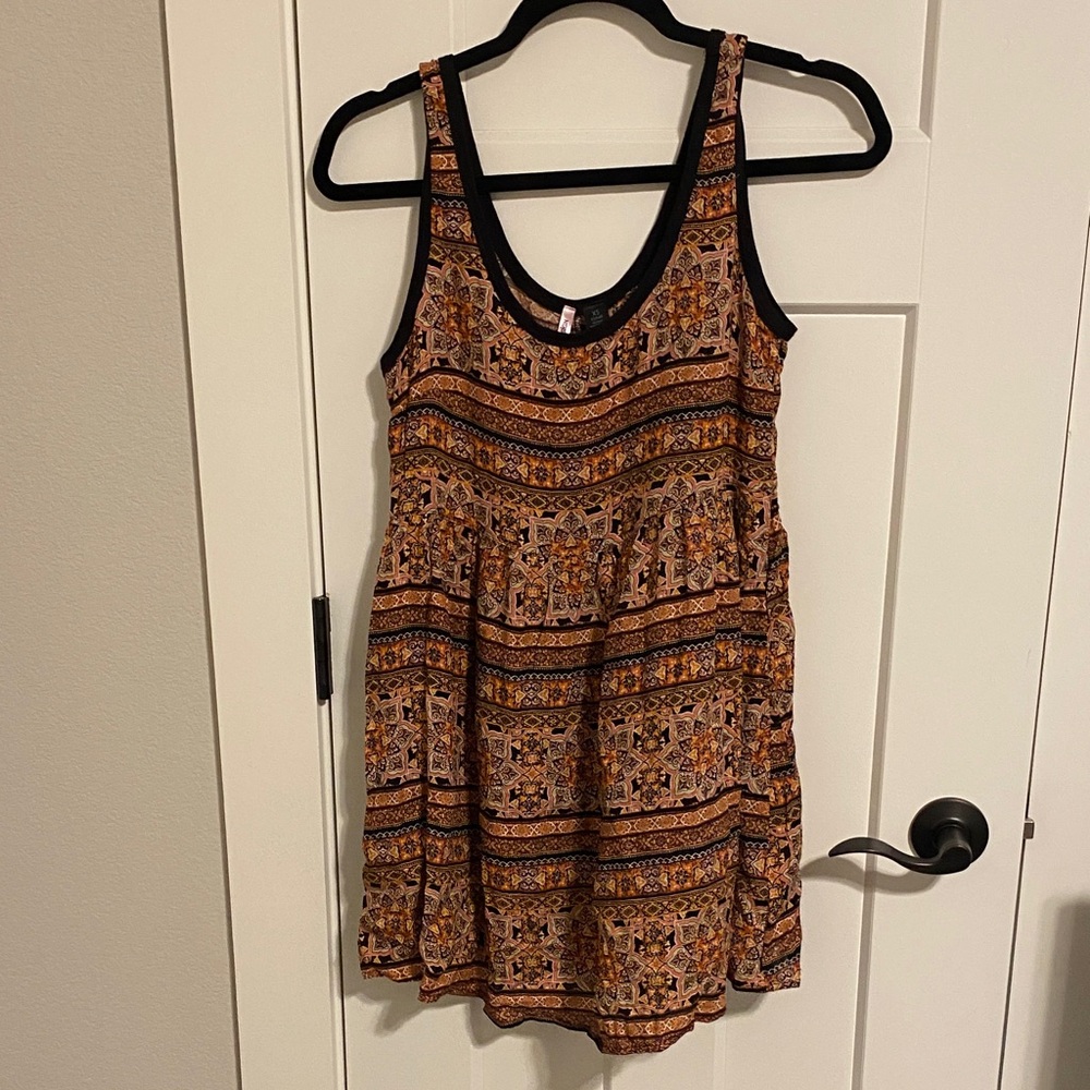 Love By Design Vibrant Orange and Black Mini Dress